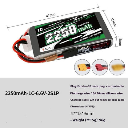 ACE 6.6V Premium Lithium-iron Battery 2250mAh with "Futaba plug"